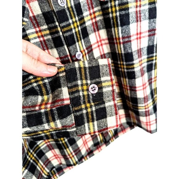 Men's Vintage TAHOE Wool Blend Plaid Flannel Shirt Tartan Check Stretch Western - Picture 4 of 5